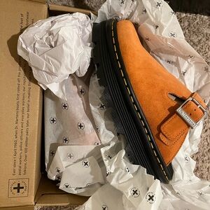 Orange Dr marten Zeb Zag Mules